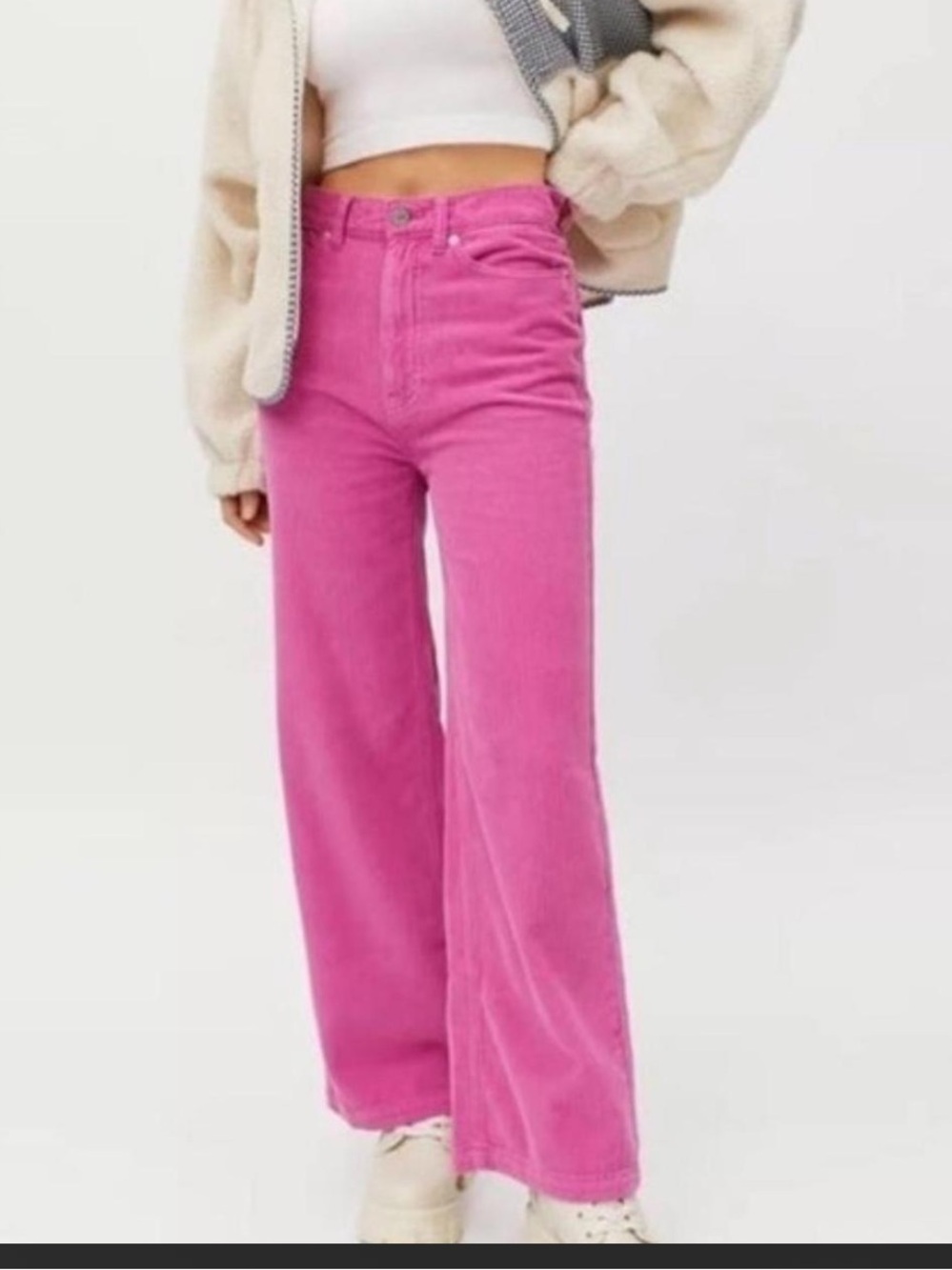 BDG High & Wide Corduroy Pink Pant - 28